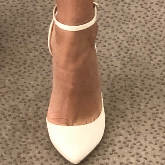 Jimmy Choo Shoes - Jimmy Choo White Pointed Toe Ankle-Strap Pump - worn once!